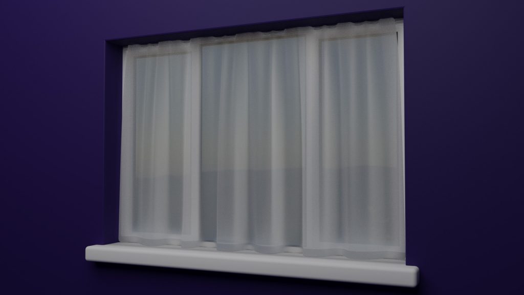 Curtain with environment behind